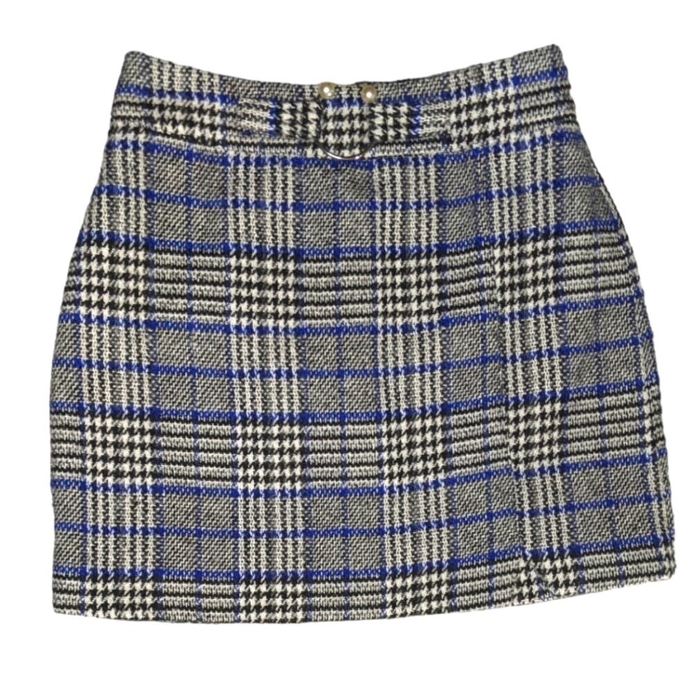 Asos High Waist Rise Plaid Mini Skirt Belt Detail Cher Clueless 90s Y2K Preppy 8